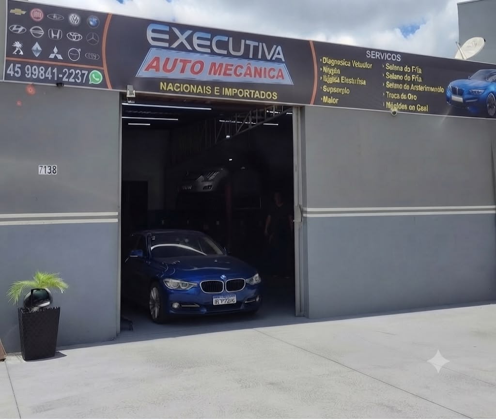 Fachada da Executiva Auto Mecânica em Cascavel-PR